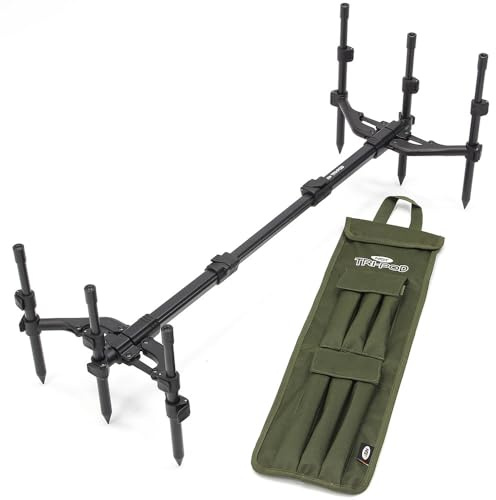 3 Rod Pod Rutenständer aus Aluminium voll verstellbar Tri-POD mit Tragetasche Angel - Ständer Karpfenangeln