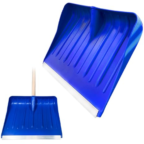 CRISALIDE® Badile in ABS Blu con Bordo in Metallo – Pala Professionale Leggera e Resistente per Neve, Terra e Detriti – Lama in Alluminio Anti-Urto – Manico non incluso