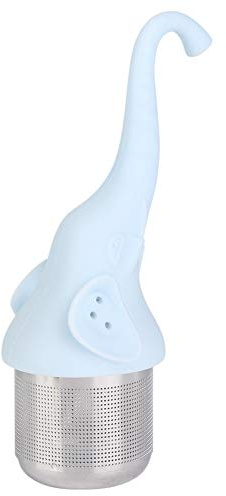 CHICIRIS Filtro colador de té de silicona de elefante para té, adorable accesorio de cocina para amantes, filtro ecológico azul/verde para diversión del tiempo (azul)