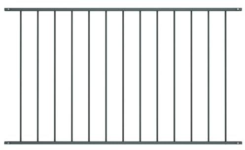 QJBSAVVA Stahl Gartenzaun Anthrazit 163x125 cm Pulverbeschichtet Robust & Korrosionsbeständig für Garten Hof Balkon Zäunelement einfache Montage