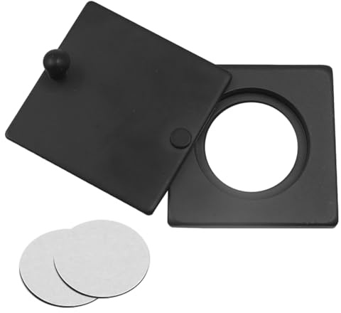 Ludom Adjustable Peephole Cover, Security Door Viewer Cap Set, Brushed Zinc Alloy, Easy Installation with Adhesive Tape, for Home or Entrance Doors (Black)