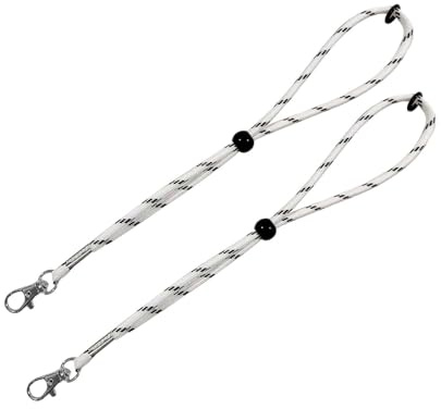 F Fityle 2 Sangles de Fixation réglables Professionnelles pour Gants de Ski, pour Hommes et Femmes, pour Snowboard, avec Cordon de Serrage et Gants, Blanc 25cm