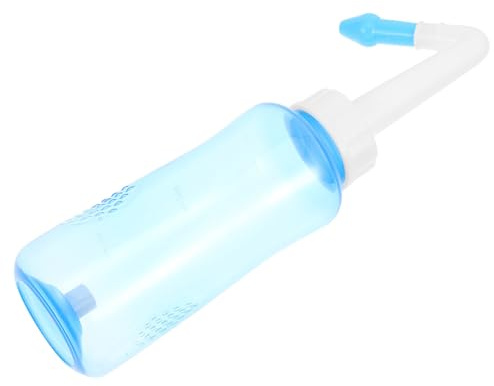 HAPINARY Irrigador nasal manual de 300 ml con válvula, botella para enjuague nasal adulto, uso doméstico y viajes, fabricado en PP resistente