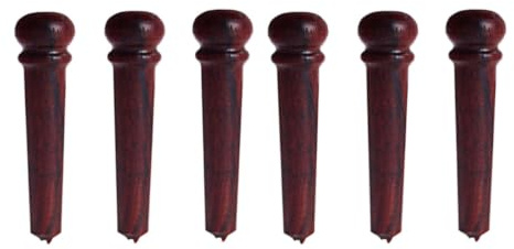 RUNROTOO 6pcs Redwood Bridge Pins for Folk Acoustic Guitar Musical Stringed Instruments Guitar Sound Quality and Clarity with Ancient Classic Style Coffee-