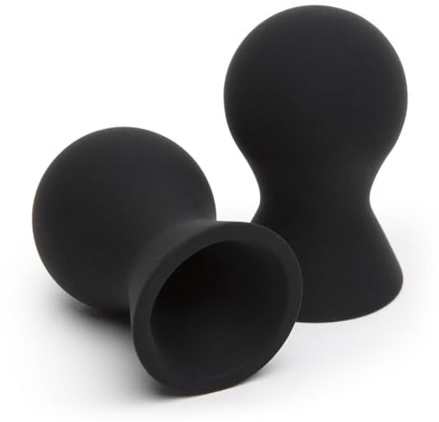 Lovehoney Perfect Pair Nipple Suckers | Silicone Nipple Suction Tool | Beginner Sex Toy Gifts for Women | Vacuum Cupping Breast Stimulator for Increased Sensitivity | Couples Sex Toys | Black