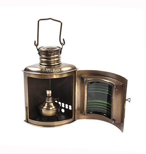 Nauticalia Steuerbord-Lampe, antik, 21 cm