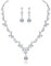 Shuxin Hochzeit Schmuckset für Damen, Silber-Ton Halskette & Ohrringe & Set, Weißgold Plattiert Blumen Braut Schmuck Set mit 5A Weiß Zirkonia, Allergenfrei Hochzeitsschmuck für Braut Brautjungfern