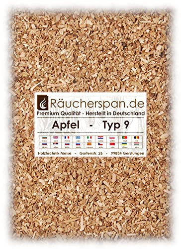 Räucherspäne Apfelholz Typ 9 mittelgrobe Späne 2-4 mm für Räucherschrank Smokerbox (2.00, .)