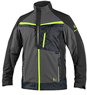 CANIS Arbeitsjacke CXS NAOS Herrenjacke Schutzjacke Schutzbluse Berufsjacke Arbeitsschutzbekleidung (Grau-gelb, 58)