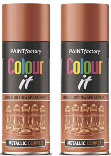 2 x 400ml Metallic Copper Spray Paint Interior & Exterior Spray Aerosol Can