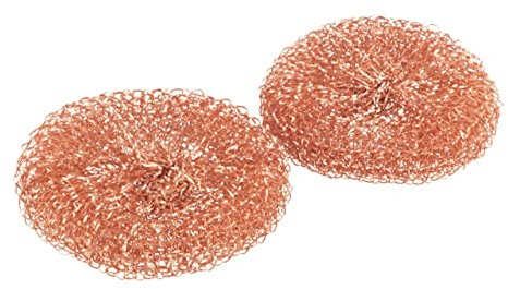 Wenko Cobi, Set di 2 Rame, Spugna per la Pulizia, Marrone, 9 x 2,2 x 9 cm