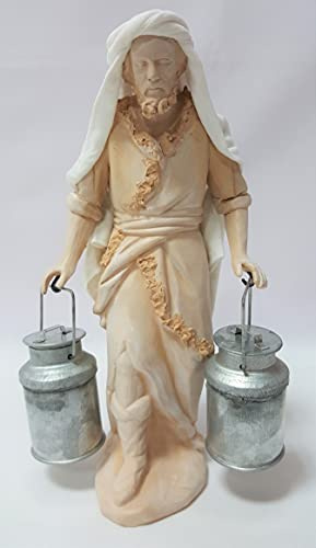 Arte Pesebre Figuras para Pintar Pastor con cántaras de Leche para Pintar (17 cm)