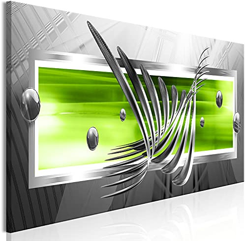 murando - Leinwandbild Glasbild grau grün, 120x40 cm, 1-teilig, Wohnzimmer | Hochwertige Leinwand, sofort aufhängbar, ideal fürs Wohn- oder Schlafzimmer, wasserfest und lichtecht, langlebig, stilvoll
