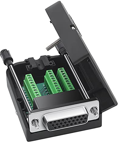 Jienk DB26 lötfreier Breakout-Stecker, RS232 D-SUB seriell auf 26-polige Anschlussklemme, lötfreie Adapter mit Gehäuse Zubehör (weiblich)