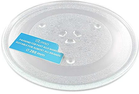 DL-pro - Assiette tournante universelle pour micro-ondes - Plaque tournante en verre - Plateau en verre - Rond - Plaque de rechange pour micro-ondes - 28,8 cm - Avec 3 picots