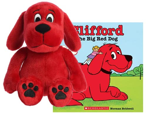 Aurora World Clifford The Big Red Dog 11'' Plush and Paperback Storybook Gift Set