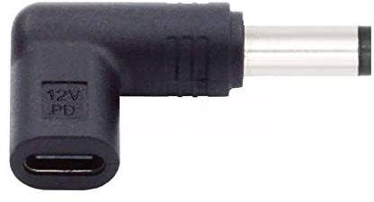 cablecc USB 3.1 Type C USB-C Female to DC 12V 5.5x2.1mm Plug 90 Degree Angled Adapter PD Emulator Trigger