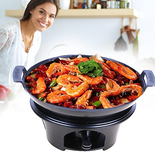 ZBYY Spirituskocher Für Innenräume, tragbare spirituskocher fiir innenraume,Rostfreier Stahl Spirituskocher 2-flammig,Geeignet Für Indoor Und Camping,Mit Topf,25cm