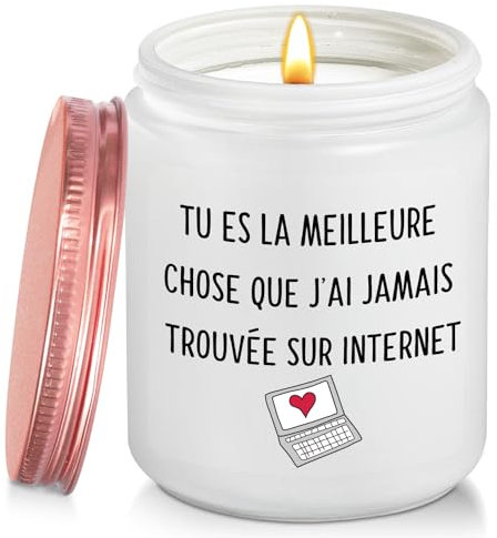 Coldlbing Cadeau Femme Amour - Bougie Parfumées Lavande Cadeau Saint Valentin Femme Homme, Cadeaux Amoureux Noël Anniversaire Mariage ST Valentin Couple Meilleure Amie Mari Copain Copine