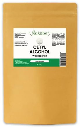Nakobe Alcool cetilico 500 g, alcool grasso, perle di cera, emulsionante, coerente