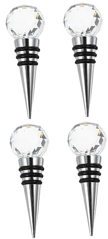 BESTonZON 4 Pièces Bouchon De Vin De Bouteilles Vintage Bouteille De Vin Plus Proche De Bouteilles Pétillants Bouchon D'étanchéité Pour Le Vin Carafe Cristal Whisky