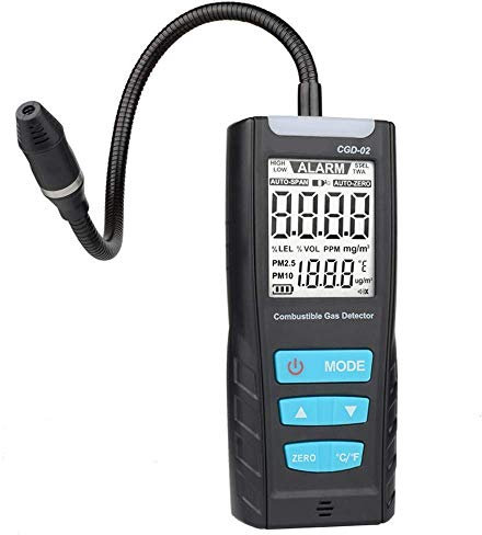 HADWAO Combustible Gas Leak Detector, Portable High Sensitivity Natural Gas Propane Carbon Monoxide Sniffer Detector, with Sound Light Vibration Alarm for Petroleum, Chemical