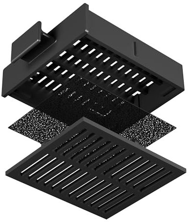 Ciarra Filtro de carbón activo CBCF009 con caja de plástico (1 unidad, negro), repuesto para campana extractora CBCS6903D