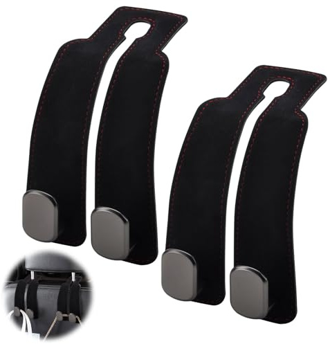 2 stücke Auto Lagerung Haken, Universal Auto Haken Rücksitz Kopfstütze Haken aufbewahrungshaken für Autositz Autositz Rücksitzhaken Kopfstütze Kleiderbügel Handtaschenhalter Taschenhaken (Schwarz)