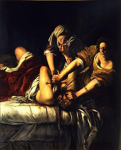EfeMir Dipinti Famosi Dipinti ad Olio su Tela Poster Parete Quadri Giuditta Decapita Oloferne di Artemisia Gentileschi per L'arredamento Della Camera da Letto 60x90cm