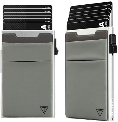 TOYFID Minimalistische Brieftasche-RFID-Schutz-Kartenhalter-Pop up Geldbörse-Schlankes Kreditkartenetui mit Münzfach（2pcs