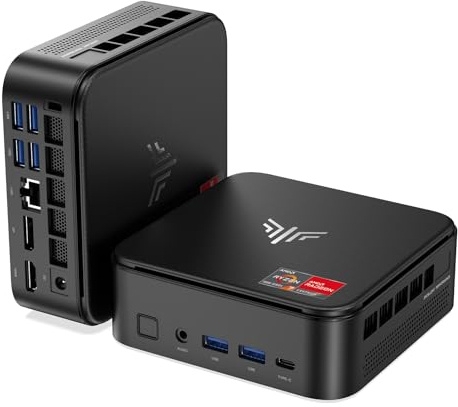 NiPoGi E3B Mini PC AMD Ryzen 7 5825U 16GB Dual DDR4 512GB SSD Micro Desktop Computer mit Radeon RX Vega 8 Support DP+HDMI 4K,WiFi 6,BT5.2 Für Business/Home/Office