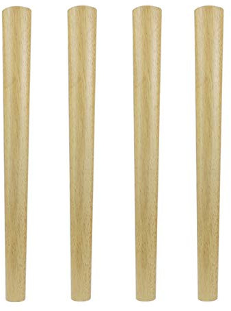 4 x Tischbeine aus Massivholz aus Eiche, konische Sofabeine aus Holz, Ersatz-Schrankfüße (vertikal 30 cm)