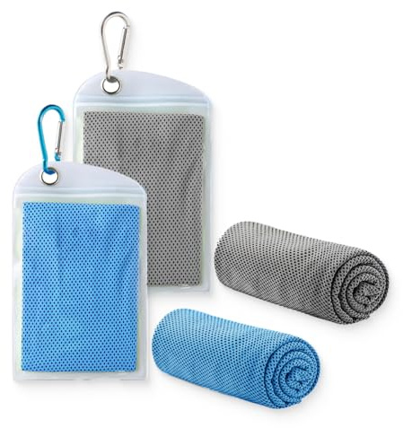 Asciugamano rinfrescante, asciugamano da palestra, asciugamano rinfrescante per lo sport, asciugamano per lo yoga, il campeggio, la spiaggia, il golf (2 pezzi)