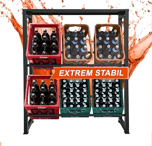 QUICK STAR dryckeslådeshylla 104 x 30 x 129 cm med hylla för 6 lådor dryckeslådhållare stående hylla