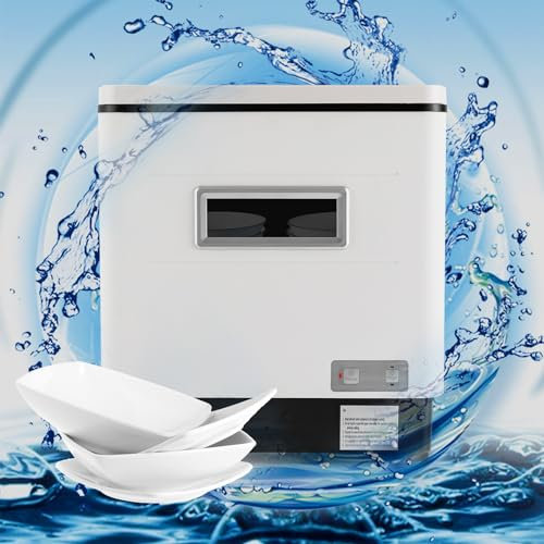 JDBDU Mini lave-vaisselle de table, petit lave-vaisselle, 6 pièces, capacité de lave-vaisselle, en acier inoxydable, 800 W, petit lave-vaisselle, démarrage à une touche, pour cuisines