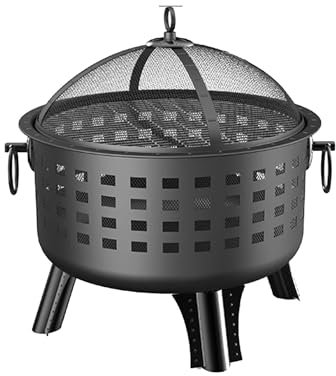 Holzofen Outdoor mit Feuerfester Abdeckung Tragbarer Holzofen zum Heizen am Lagerfeuer und zum Grillen Verwendet