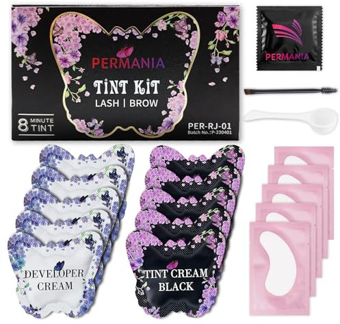 PERMANIA Wimpern Färben & Augenbrauen Färben, 2025 Neu Wimpernfarbe Schwarz, Schnelle Lash Tint und Augenbrauenfärbung, Leicht Zu Bedienen, für Zuhause und Salon