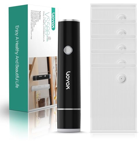 VOYOR Portable Vacuum Sealer for Food Preservation and Storage Mini Food Vacuum Sealer with 5 Reusable Vacuum Bags Rechargeable and Cordless Powerful Suction Handheld Vacuum Sealer VS500 (Black)