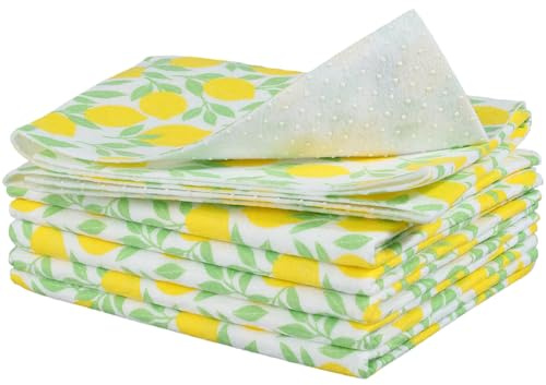 CREATCABIN 6 Packung Kühlschrankeinlagen Regaleinlagen Für Küchenschränke Wasserdicht Ölbeständig Kein Klebstoff Schrankeinlage Kunststoff Schubladenmatten Schützen Kommodenregale 31x60cm Zitrone