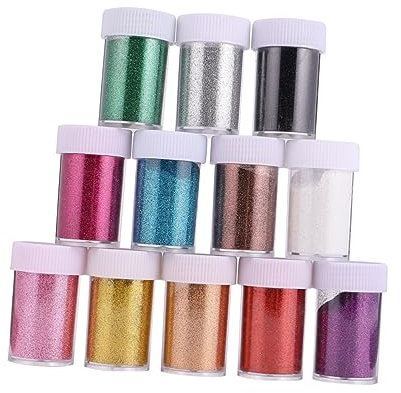 HOMSFOU 12Stücke Glitzerpulver Für Nail Art Funkelnde Farben Für Nageldesigns Vielseitig Einsetzbar Als Make Up Zubehör Und Dekoration