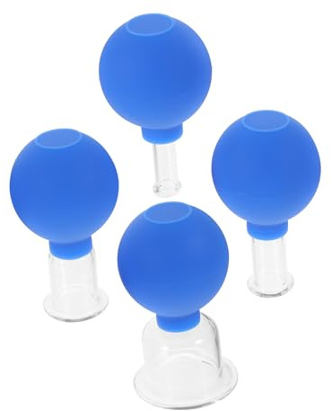 EXQUIMEUBLE 4 Pièces Ventouses Sous Vide En Caoutchouc Pour Thérapie Et Massage Lot De Ventouses Pratiques Pour Massages Du Corps Et Du Visage