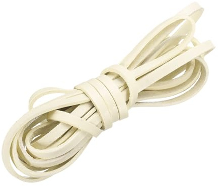 sourcing map Cordoncino piatto in pelle, 3,3 iarde, strisce di cuoio da 5 mm per allacciatura e fai da te, creazione di braccialetti e cinghie per borse, beige
