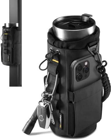 Spigen Life LF500 Bolsa Magnética de Gimnasio, Bolsa Magnetica Gym, Porta Botella de Agua con Práctico Espacio de Almacenamiento, Funda Botella Agua Ideal para Deporte y Viajes - Negro