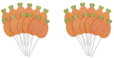 GOTTAJOY 48pcs Festive Carrot Cake Toppers for Easter Celebrations and Dessert Decorations