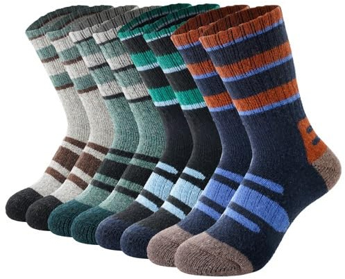 BONANGEL Calzini Lana Merino Bambini Calze Calde Termiche Invernali Spessi 4 Paia per Trekking Sci Regalo per Ragazzi Ragazze