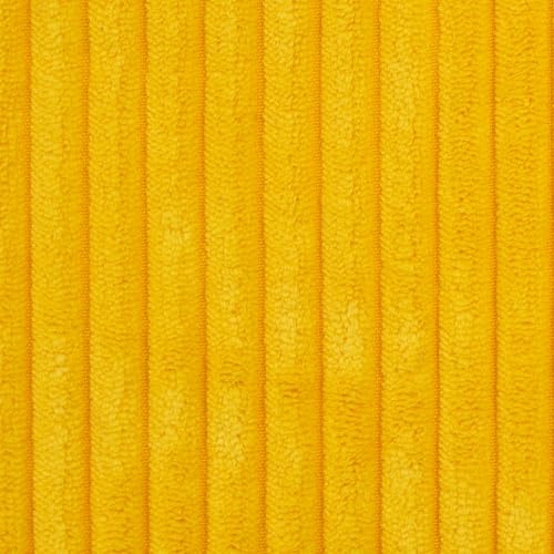 Polsterstoff Cord-Samt WANJA – Rippenbreite 1 cm – Abriebfest >90.000 Zyklen – kräftige Farben – 100 % Polyester – Möbelstoff & Taschenstoff (gelb)