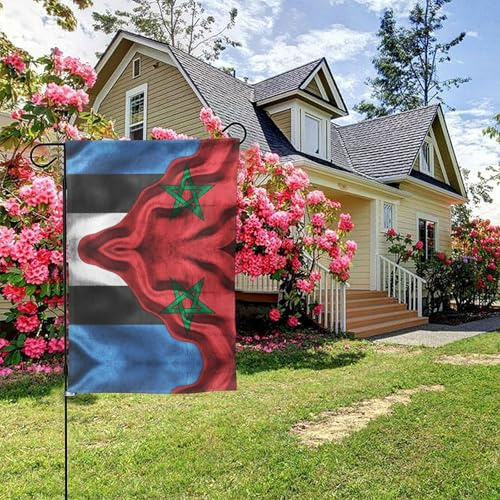 Drapeau estonien, drapeau marocain, double face, 28 x 40 pouces, décoration extérieure pour jardin
