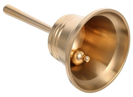 Toyvian Handglocke Messing Tischglocke Vintage Kupfer Glocke Lauter Klang für Restaurant Küche Innen Außen