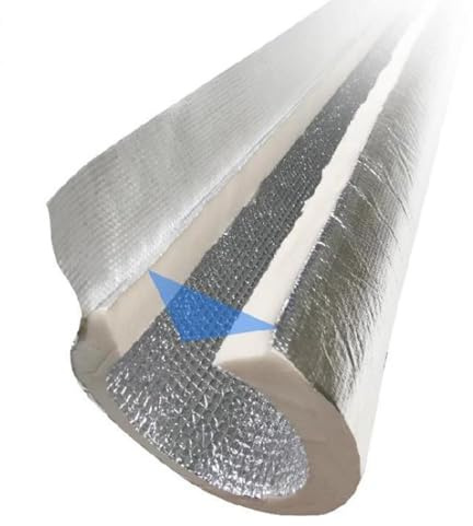 Foam Tubing Insulation Pipe, Outdoor Antifreeze Pipe Insulation with Double Aluminum Foil, Polyethylene Foam Tube Lagging for Copper Pipes in The loft(ID43mm x T20mm)