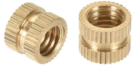 TA-VIGOR 15Pcs Threaded Insert Knurled Nuts for Plastic, M8 x 8mm x 10mm OD Brass Female Heat Inserts, Brass Embedment Nuts for 3D Printing